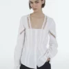 The Kooples MANCHES LONGUES BRODÉ - Camicetta - Off White, Donna -Vendite The Kooples 02030693d4fc403394852cbe84a2cc81