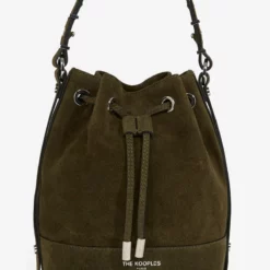 The Kooples Donna TINA KUNAKEY MEDIUM BUCKET BAG - Borsa A Mano - Dark Kaki