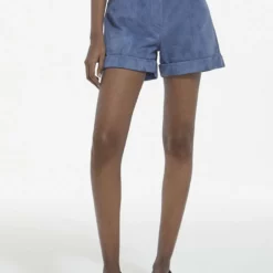 The Kooples Pantaloni Di Pelle - Blue, Donna