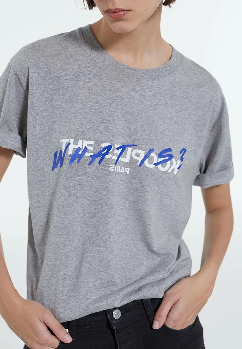 The Kooples WHAT IS T MANCHE - T-shirt Con Stampa - Grey Melange, Donna 7 The Kooples WHAT IS T MANCHE - T-shirt Con Stampa - Grey Melange, Donna - immagine 5