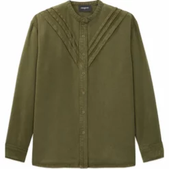 The Kooples Donna COL ROND À DÉTAILS DE VOLANTS - Camicetta - Olive Kaki -Vendite The Kooples 1d4323883f1b4c5fb4903691b9a7b32b
