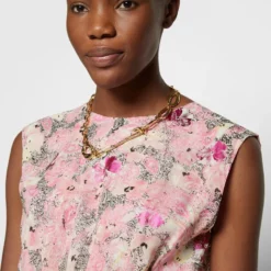 The Kooples Donna ROBE LONGUE SANS MANCHE COL V DANS LE DOSEN IMPRIME - Vestito Elegante - Pink -Vendite The Kooples 1f585260b5bd400ca51ea97d15e5467b