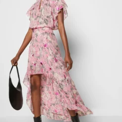 The Kooples JUPE LONGUE DRAPEE AVEC VOLANTSEN FLOWERS ROSE - Gonna Lunga - Pink, Donna -Vendite The Kooples 25d7be6a0f3043678d782f279f50ad63