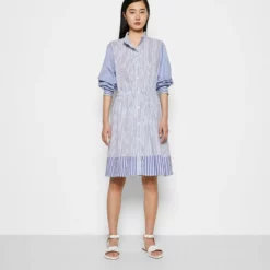 The Kooples ROBE COURTE MANCHES LONGUES - Abito A Camicia - Blue White, Donna -Vendite The Kooples 263ddfcd2422494b8603f20bac7f979d