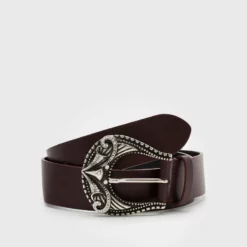 The Kooples CEINTURE AVEC BOUCLE VINTAGE - Cintura - Burgundy, Donna