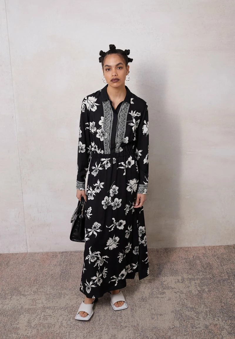 The Kooples Donna ROBE LONGUE MANCHE LONGUE IMPRIME - Abito A Camicia - Black White 3 The Kooples Donna ROBE LONGUE MANCHE LONGUE IMPRIME - Abito A Camicia - Black White