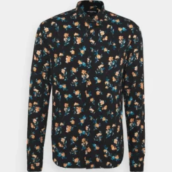 The Kooples Uomo SHIRT - Camicia - Black/pink -Vendite The Kooples 30a7832cf71648d08524fd9e1dfef221