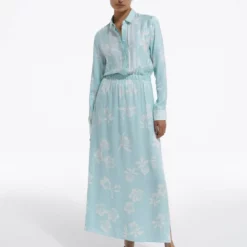 The Kooples Vestito Lungo - Blue White, Donna