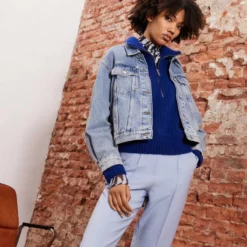 The Kooples BLOUSON - Giacca Di Jeans - Blue Washed, Donna