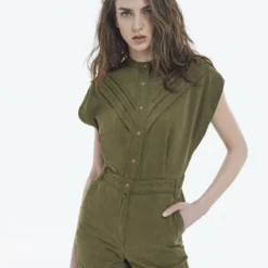 The Kooples BOUTONNÉ - Tuta Jumpsuit - Olive Kaki, Donna