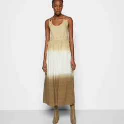 The Kooples ROBE LONGUE A BRETELLESEN DIP DYE - Vestito Estivo - Kaki, Donna -Vendite The Kooples 3f27e7cfd7834e89860201cb346f4e4a