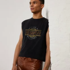 The Kooples Donna DEBARDEUR HIGH VOLTAGE - Top - Black Washed