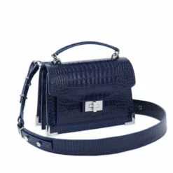 The Kooples CROCODILE EFFECT EMILY - Borsa A Mano - Dark Navy, Donna -Vendite The Kooples 5a571e2216df49b1b5f071c84e4f6769