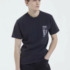 The Kooples SHORT SLEEVE - T-shirt Con Stampa - Black Washed, Uomo