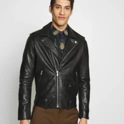 Vendite The Kooples 29 The Kooples BIKER - Giacca Di Pelle - Black, Uomo