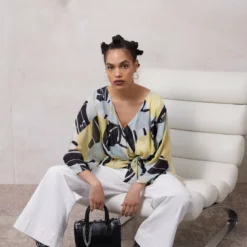 The Kooples Donna KIMONOEN IMPRIME - Camicetta - Green