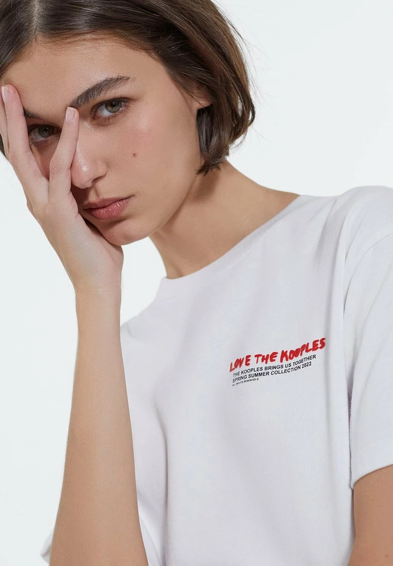 The Kooples Donna LOVE MANCHES COU - T-shirt Con Stampa - White 7 The Kooples Donna LOVE MANCHES COU - T-shirt Con Stampa - White - immagine 5