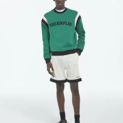 The Kooples Felpa - Green Black Ecru, Uomo