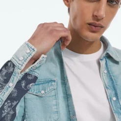 The Kooples Camicia - Blue Washed, Uomo -Vendite The Kooples 7c7af6debd9a4207a0616a6cc5eea0ab