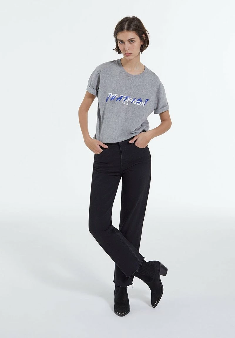 The Kooples WHAT IS T MANCHE - T-shirt Con Stampa - Grey Melange, Donna 4 The Kooples WHAT IS T MANCHE - T-shirt Con Stampa - Grey Melange, Donna - immagine 2