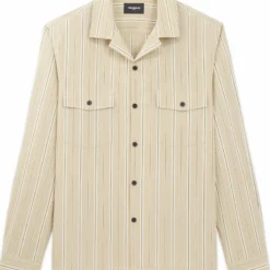The Kooples COL HAWAÏEN À RAYURES - Camicia - Camel / Black, Uomo -Vendite The Kooples 85ac9d1d71734fb9b3ecad7ef0a64213