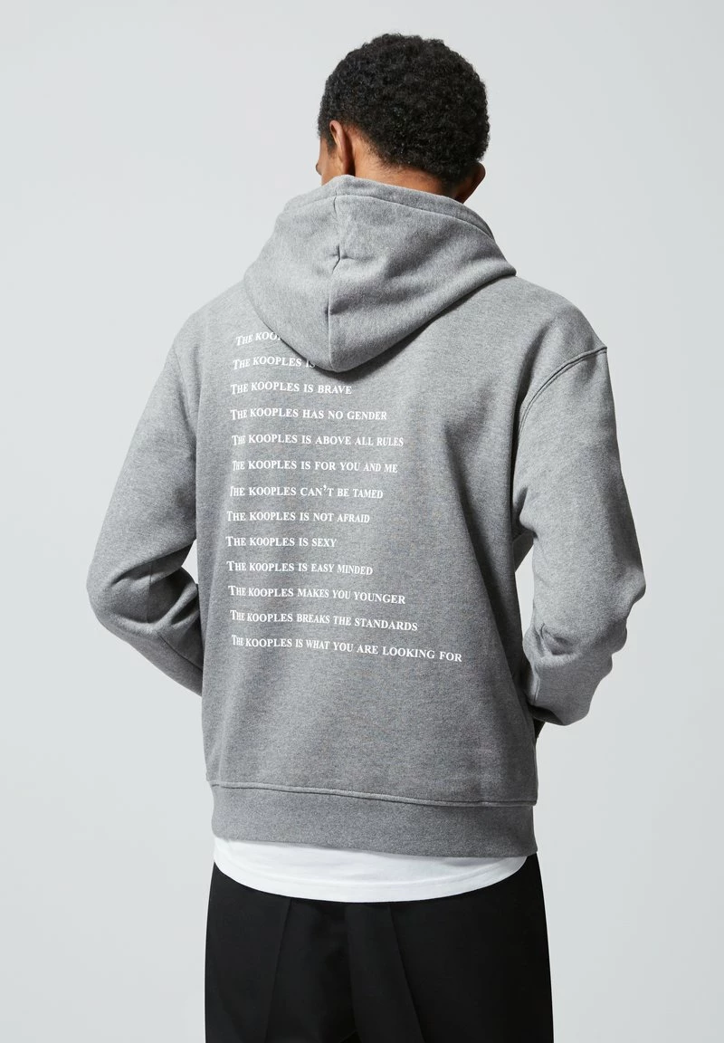 The Kooples Uomo BEDRUCKTES BAUMWOLL-SWEATSHIRT MIT KAPUZE - Felpa - Middle Grey Melange 4 The Kooples Uomo BEDRUCKTES BAUMWOLL-SWEATSHIRT MIT KAPUZE - Felpa - Middle Grey Melange - immagine 2