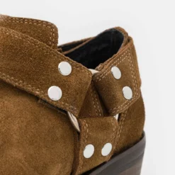 The Kooples BOOTS BASSES EN DAIM AVEC STRAPS - Stivaletti Texani / Biker - Brown, Donna -Vendite The Kooples 96384b881d8a482495cd68217ef22f2a