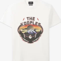 The Kooples IMPRIMÉ AIGLE COL ROND MANCH - T-shirt Con Stampa - Ecru, Uomo -Vendite The Kooples 976e109e53e54429b03fbc86a25f2932