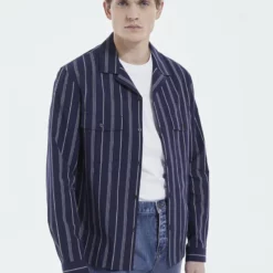 The Kooples COL HAWAÏEN À RAYURES - Camicia - Navy, Uomo