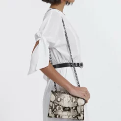 The Kooples Donna EMILY SMALL EN FAÇON PYTHON - Pochette - Black White