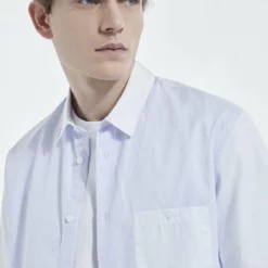 The Kooples RAYURES - Camicia Elegante - White / Sky Blue, Uomo -Vendite The Kooples 9ed66c2c24db43a8acd428f8c4bf78ab