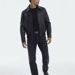 The Kooples Uomo VIEILLI À BORDS CÔTES - Giacca Di Pelle - Black -Vendite The Kooples a2c884577873409da050447531c1d18c