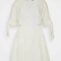 The Kooples ROBE COURTE AVEC BRAIDS MANCHES COURTES VINTAGE - Vestito Estivo - Off White, Donna -Vendite The Kooples a75f54a1f1ad4d2ab9b1bcf63cf3b9da