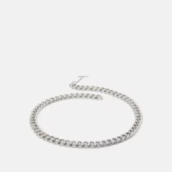 The Kooples CEINTURE CHAINE AVEC LOGO GRAVE - Cintura - Silver-coloured, Donna