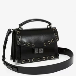 The Kooples SAC SMALL EMILY EN CUIR À ŒILLETS - Borsa A Mano - Black, Donna