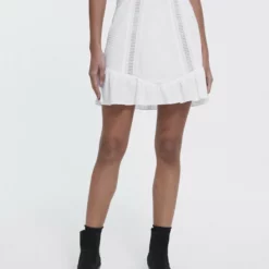 The Kooples Donna COURTE BRODERIE ANGLAISE - Gonna A Campana - Off White