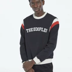 The Kooples Felpa - Black Ecru Red, Uomo