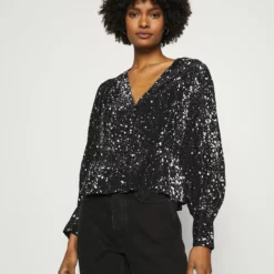 The Kooples Maglietta A Manica Lunga - Black/ecru, Donna