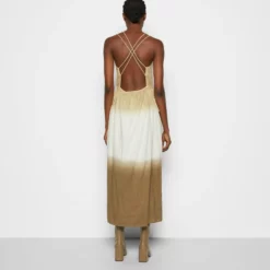 The Kooples ROBE LONGUE A BRETELLESEN DIP DYE - Vestito Estivo - Kaki, Donna -Vendite The Kooples bd8fa5ba67a24410a52345a2fe82ed37