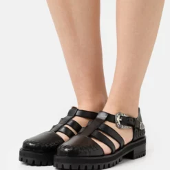 The Kooples Donna MEDUSES AVEC TRESSAGE - Scarpe Senza Lacci - Black