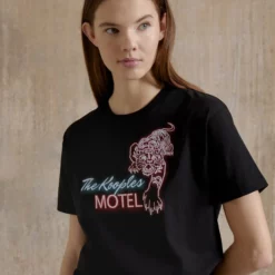 The Kooples MANCHES COURTES NEON - T-shirt Con Stampa - Black, Donna -Vendite The Kooples bf7ec23ec6834853b0fdd9f6228483e8