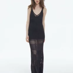 The Kooples LONGUE SANS MANCHES - Vestito Lungo - Black, Donna