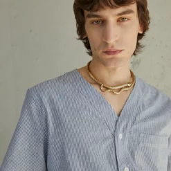 The Kooples CHEMISE - Camicia - Blue/white, Uomo