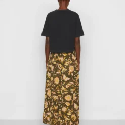 The Kooples JUPE LONGUE OUVERTURE DEVANT AVEC VOLANTEN IMPRIME VINTAGE - Gonna Lunga - Black, Donna -Vendite The Kooples c49df2f7753f40ae867f253cb8630156