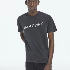 The Kooples Uomo WHAT IS - T-shirt Con Stampa - Black Washed