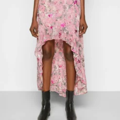 The Kooples JUPE LONGUE DRAPEE AVEC VOLANTSEN FLOWERS ROSE - Gonna Lunga - Pink, Donna -Vendite The Kooples c5d05b3dda304decb202f8f7f8c70f81