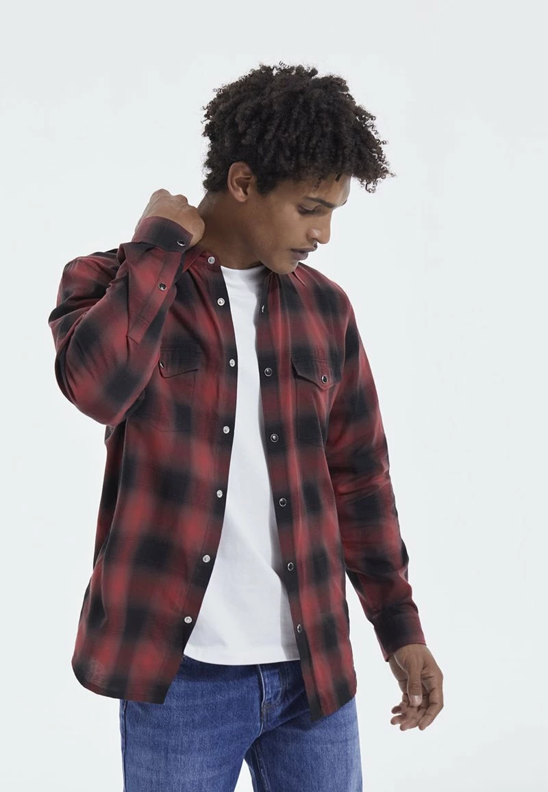 The Kooples Uomo À CARREAUX - Camicia - Red / Black 3 The Kooples Uomo À CARREAUX - Camicia - Red / Black