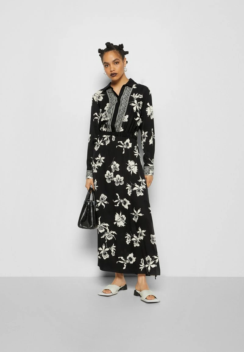 The Kooples Donna ROBE LONGUE MANCHE LONGUE IMPRIME - Abito A Camicia - Black White 4 The Kooples Donna ROBE LONGUE MANCHE LONGUE IMPRIME - Abito A Camicia - Black White - immagine 2