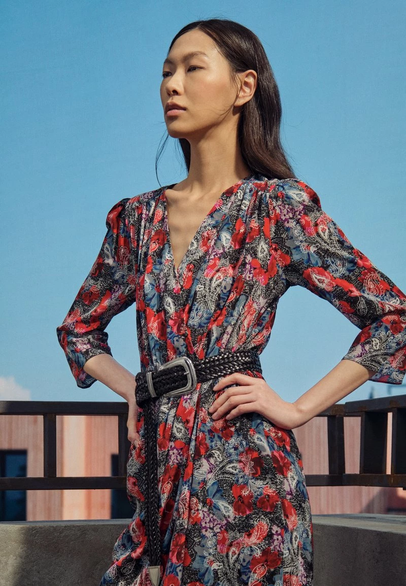 The Kooples ROBE COURTE DRAPEEEN IMPRIME FLOWERS - Vestito Elegante - Red, Donna 3 The Kooples ROBE COURTE DRAPEEEN IMPRIME FLOWERS - Vestito Elegante - Red, Donna