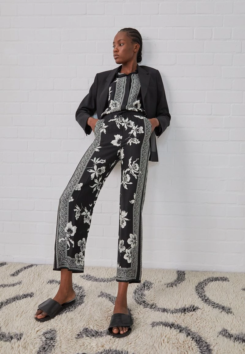 The Kooples PANTALON TAILLE ELASTIQUE - Pantaloni - Black/white, Donna 3 The Kooples PANTALON TAILLE ELASTIQUE - Pantaloni - Black/white, Donna